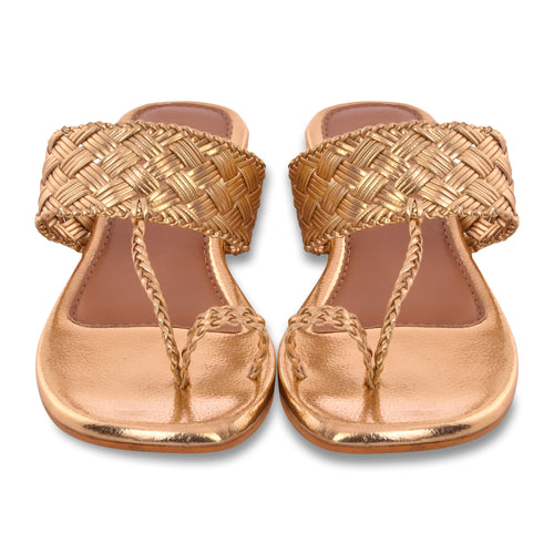 Woven Gold Flats