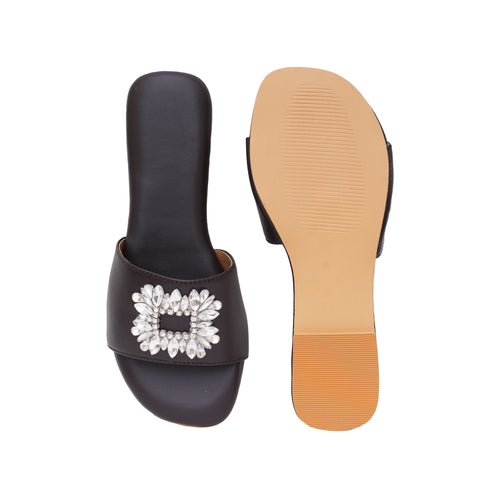 Vivien Black Brooch Flats