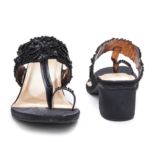 Midnight black lace Chantilly Heels