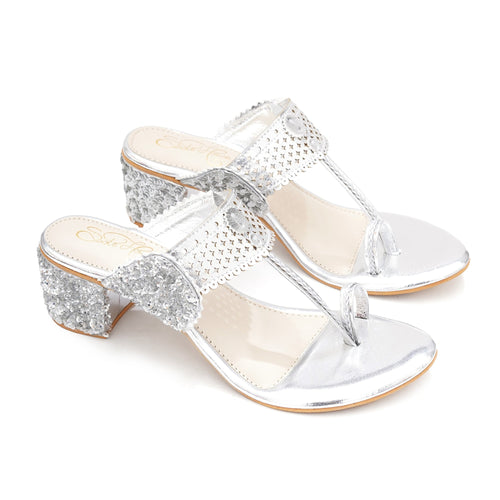 Silver Tikki Heels
