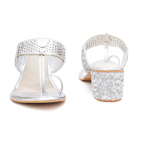 Silver Tikki Heels