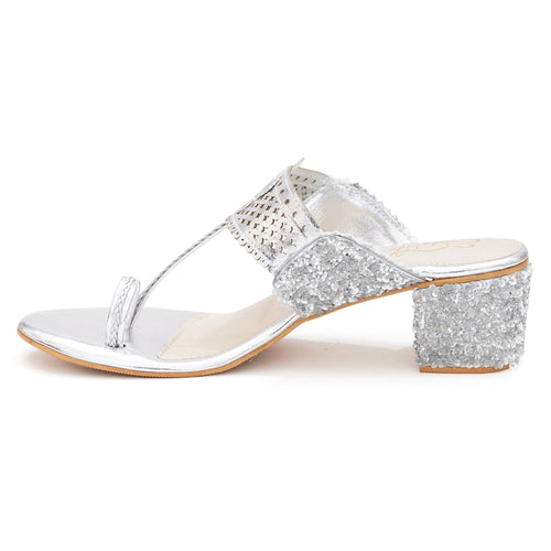 Silver Tikki Heels