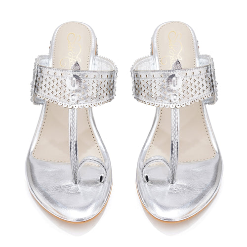 Silver Tikki Heels