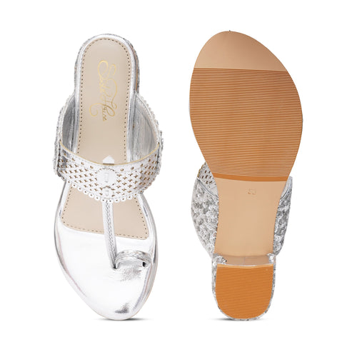 Silver Tikki Heels