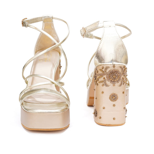 Golden Aura Block Heels