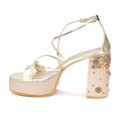 Golden Aura Block Heels