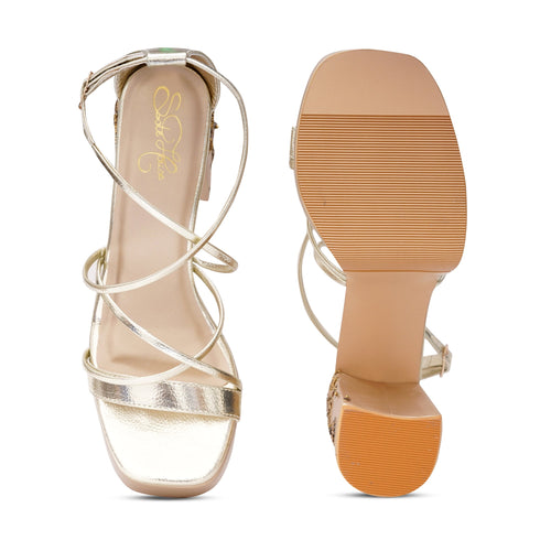 Golden Aura Block Heels