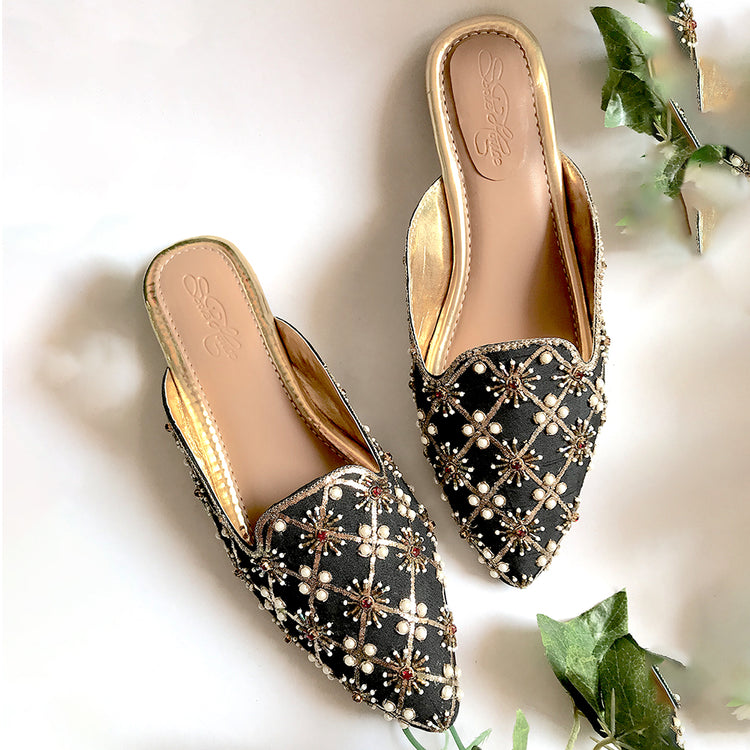 Black Nakshi Mules image 1