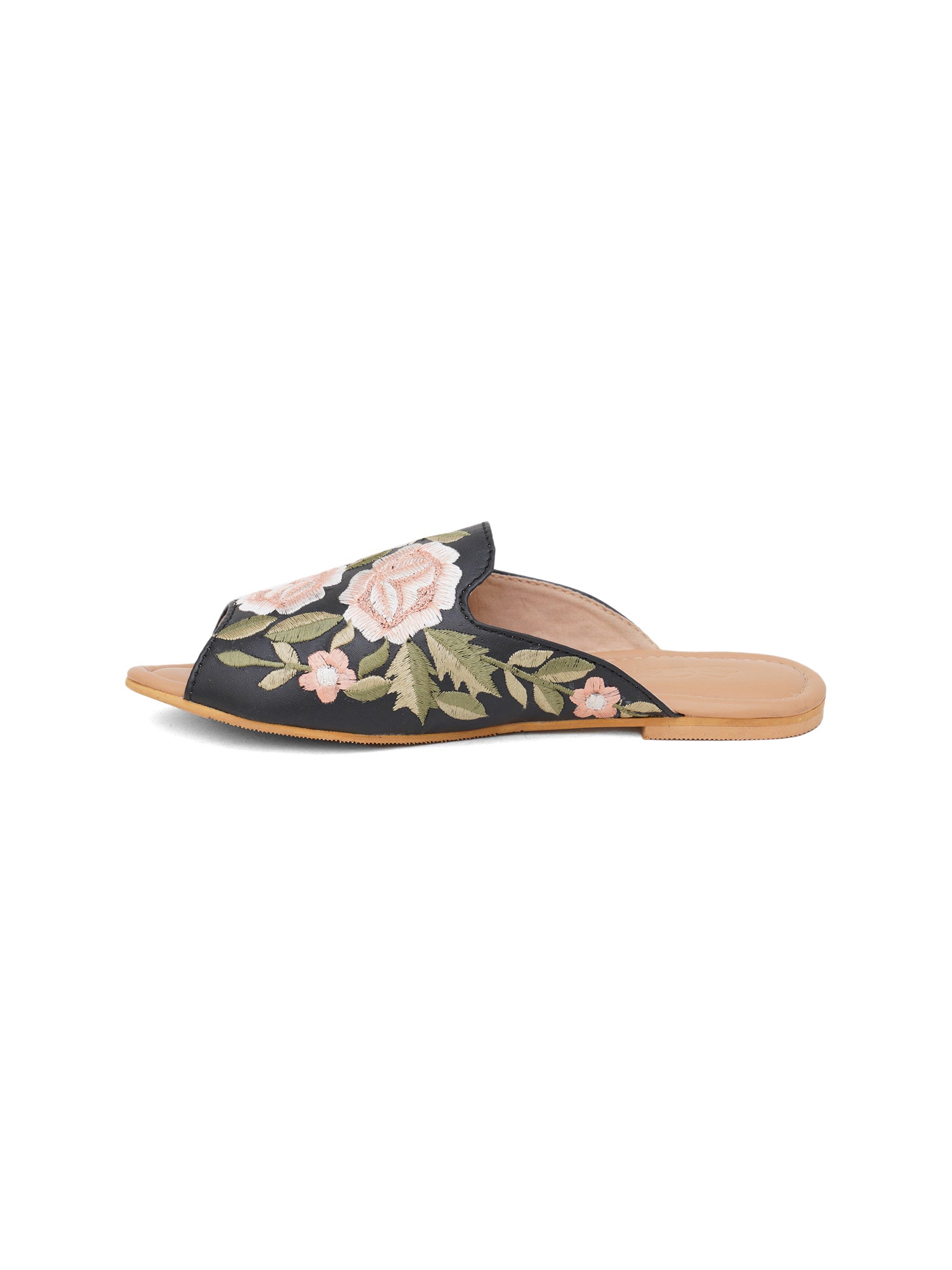 Black Flower Loafers
