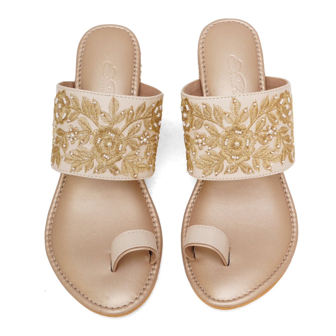 Baroque Nude Block Heels thumbnail 2