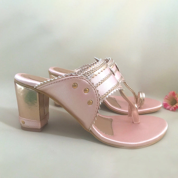 Baby Pink Satin Heels thumbnail 4