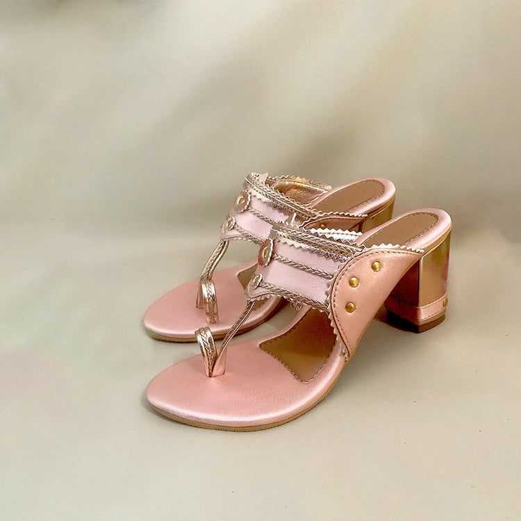 Baby Pink Satin Heels thumbnail 3