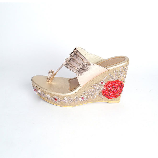 Velvet Flower Wedges