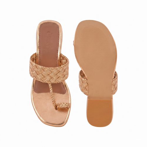 Woven Gold Flats