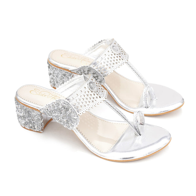 Silver Tikki Heels