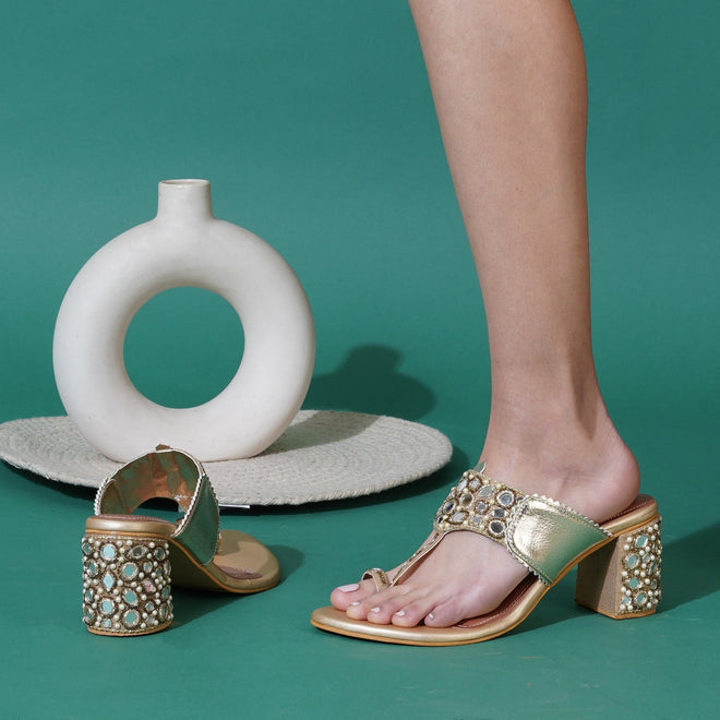 Gold Mirror Heels