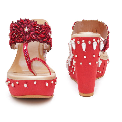 Red Scarlet Elegance Wedges