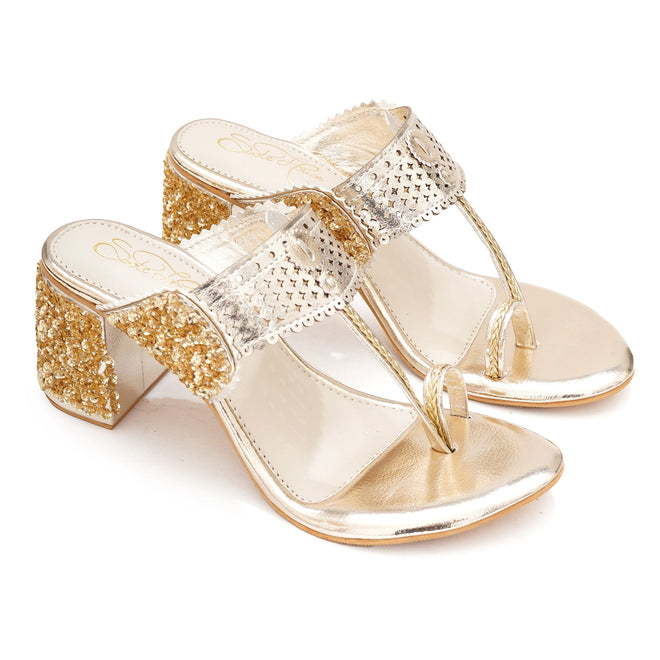 Glam Luxe Gold Heels