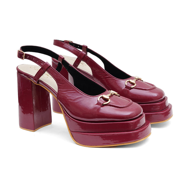 Noir In Burgundy Heels