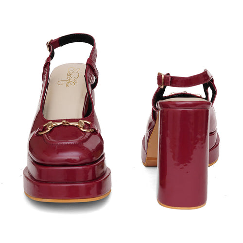 Noir In Burgundy Heels