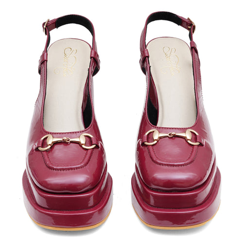 Noir In Burgundy Heels