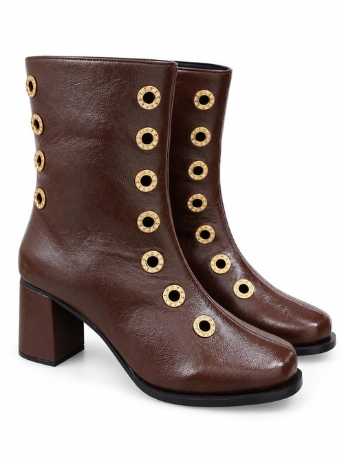 Brown riveet boot