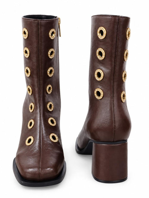 Brown riveet boot