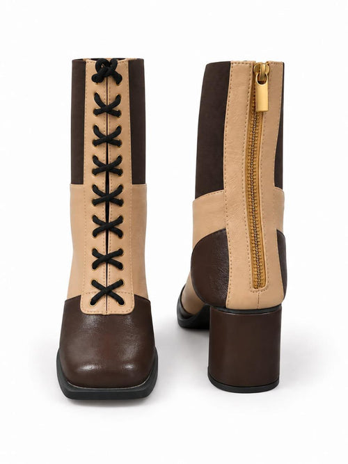 Beige elastic boot