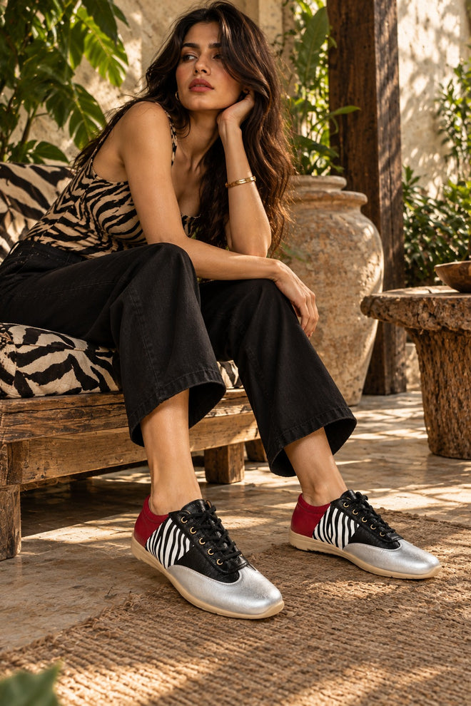 Red zebra shoe