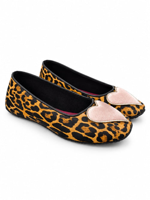 Leopard Heart Flats