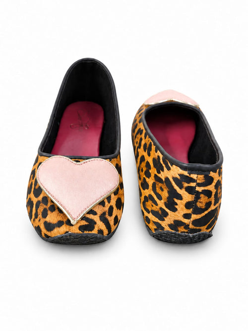 Leopard Heart Flats